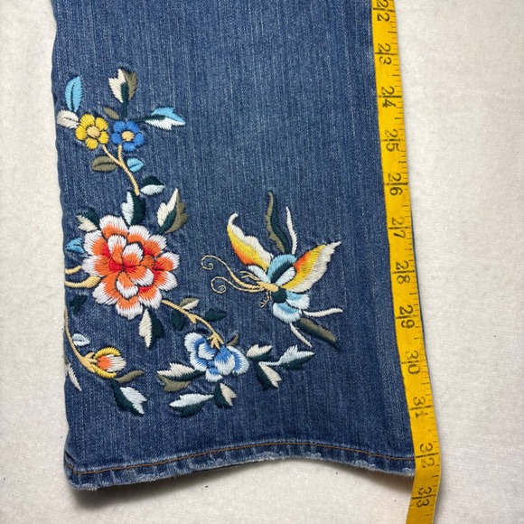 VTG Lucky Brand Lil' Maggie Embroidered Jeans Sz 8/29 Made in USA Low Rise Flare - Picture 10 of 10